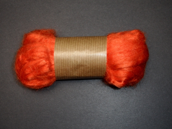 Tussah silk combed, orange, 25g